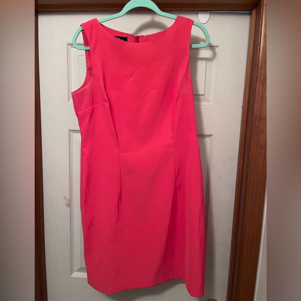 Coral color midi dress